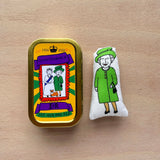 Queen Elizabeth II  Souvenir Mini Doll and Tin
