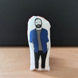 Mini illustrated fabric doll gift featuring radio host Shaun Keaveny.