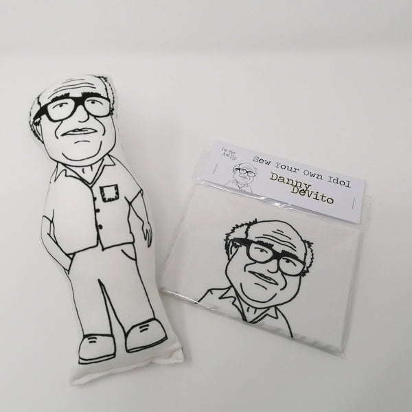 Danny DeVito fabric black & white doll and  Danny sewing kit