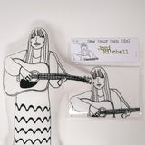 Joni Mitchell Doll - Screen Printed Fabric Idol