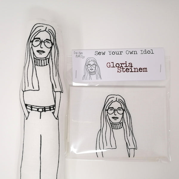 Gloria Steinem fabric doll and sewing kit