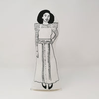 Chimamanda Adiche monochrome fabric doll