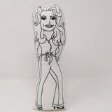 Dolly Parton monochrome fabric doll